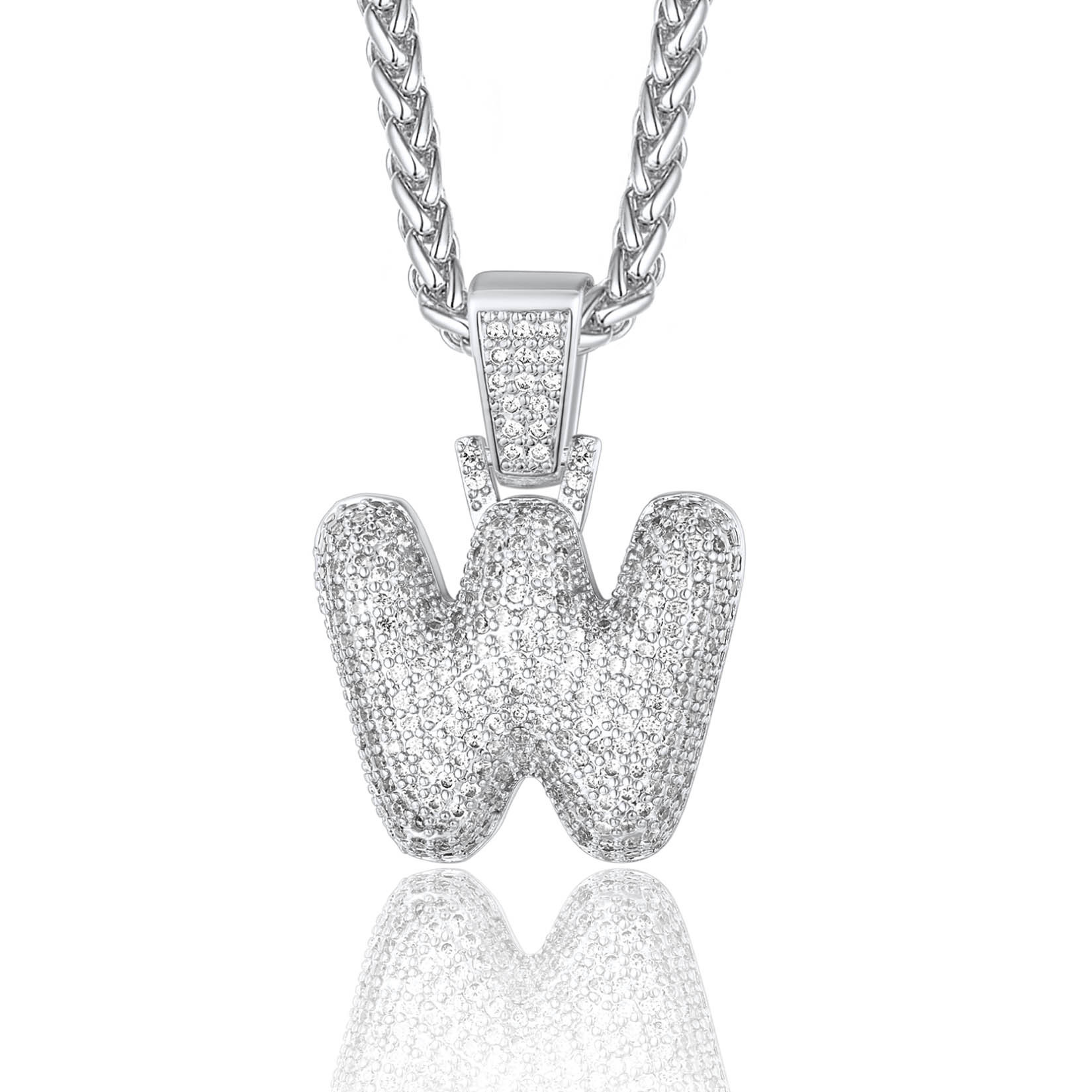 Custom Bubble Initial Necklace with Letter