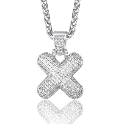 Custom Bubble Initial Necklace with Letter