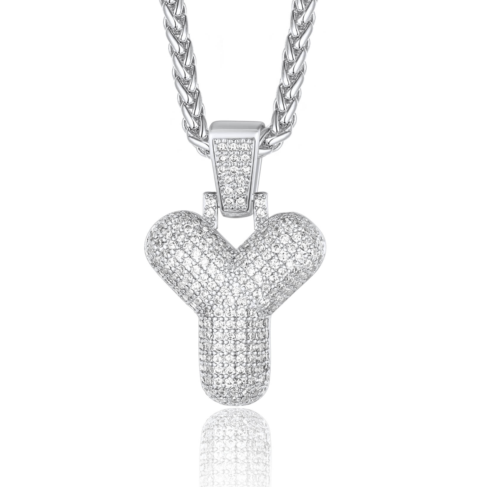 Custom Bubble Initial Necklace with Letter