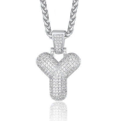 Custom Bubble Initial Necklace with Letter