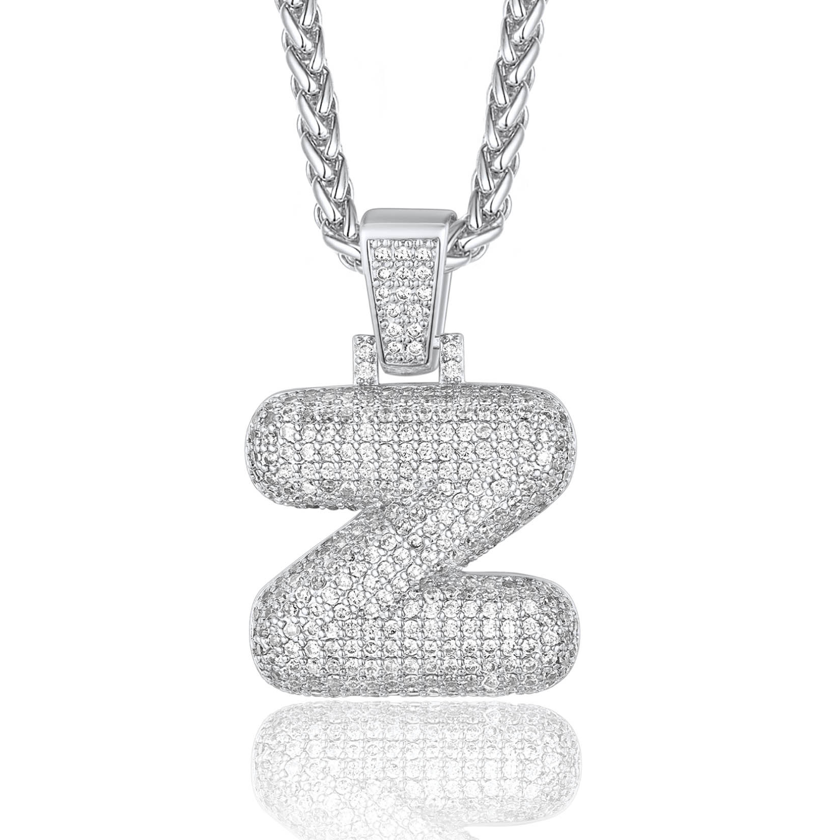 Custom Bubble Initial Necklace with Letter
