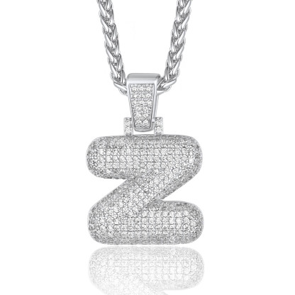 Custom Bubble Initial Necklace with Letter