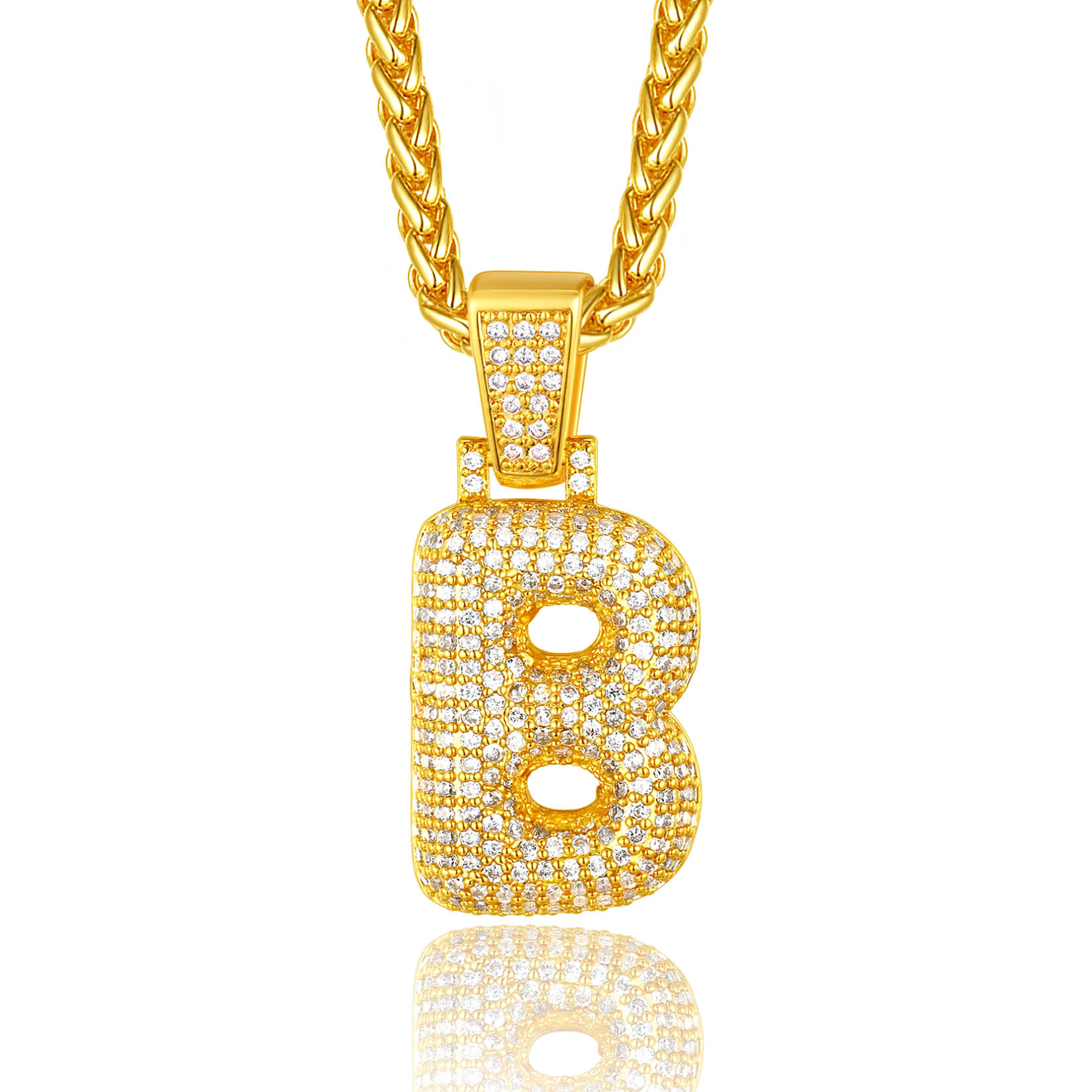 Custom Bubble Initial Necklace with Letter