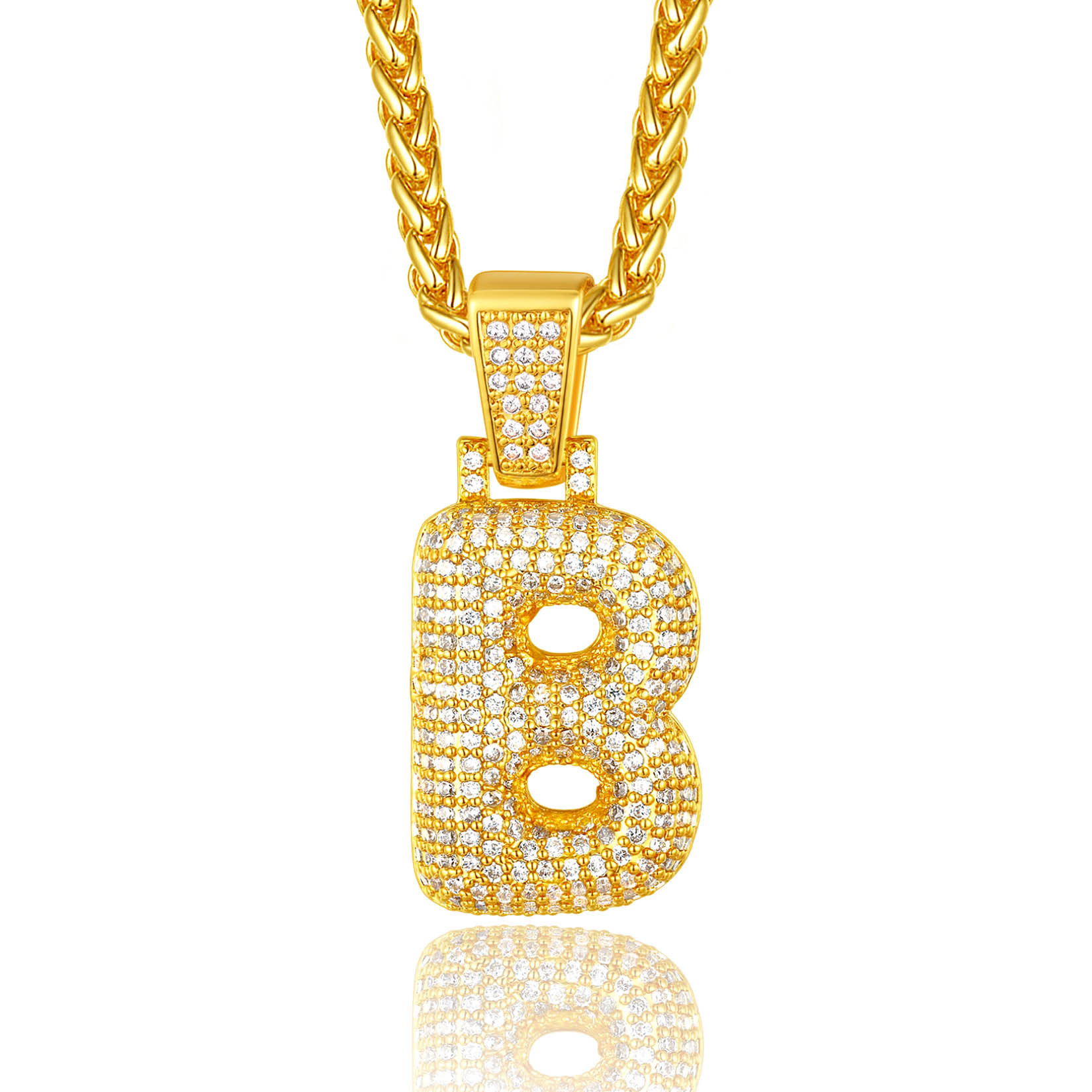 Custom Bubble Initial Necklace with Letter