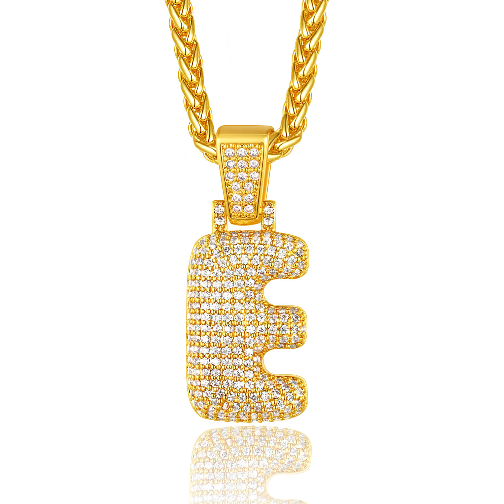 Custom Bubble Initial Necklace with Letter