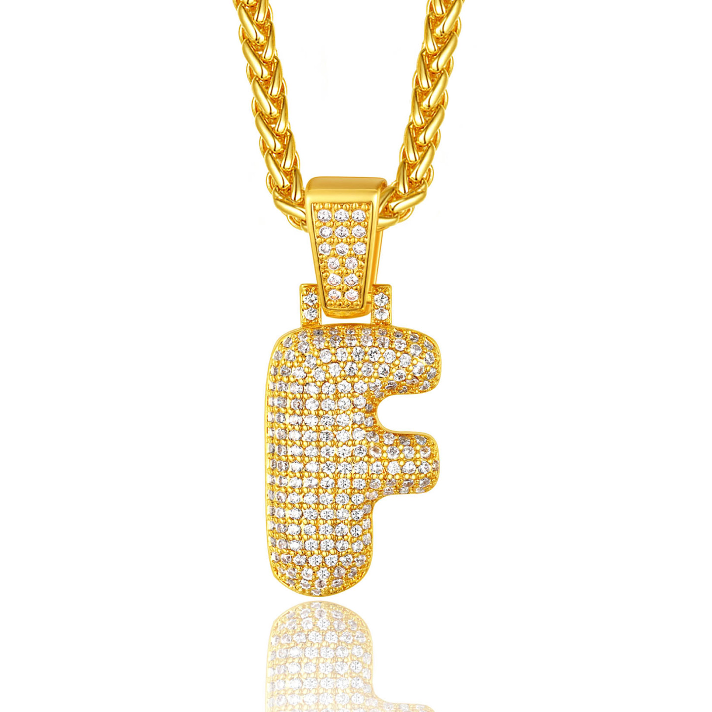 Custom Bubble Initial Necklace with Letter