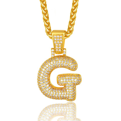 Custom Bubble Initial Necklace with Letter