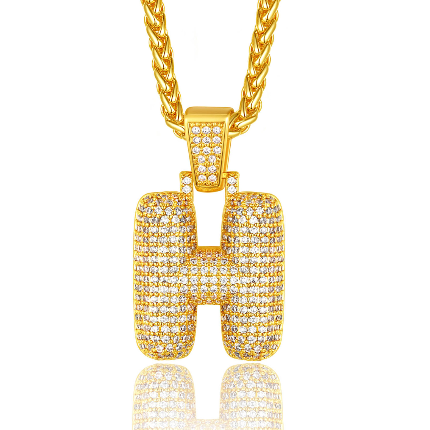 Custom Bubble Initial Necklace with Letter