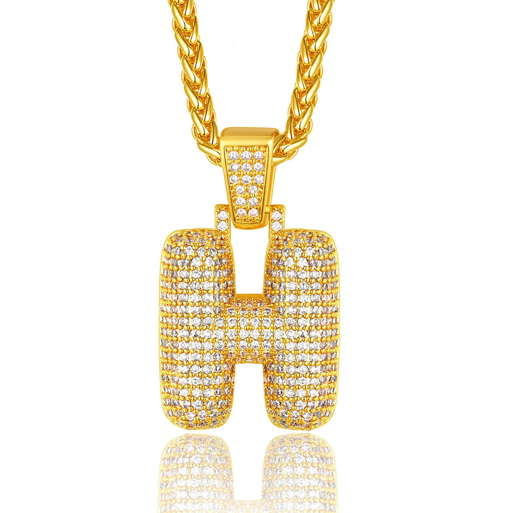 Custom Bubble Initial Necklace with Letter