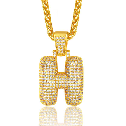 Custom Bubble Initial Necklace with Letter