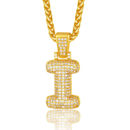 Custom Bubble Initial Necklace with Letter