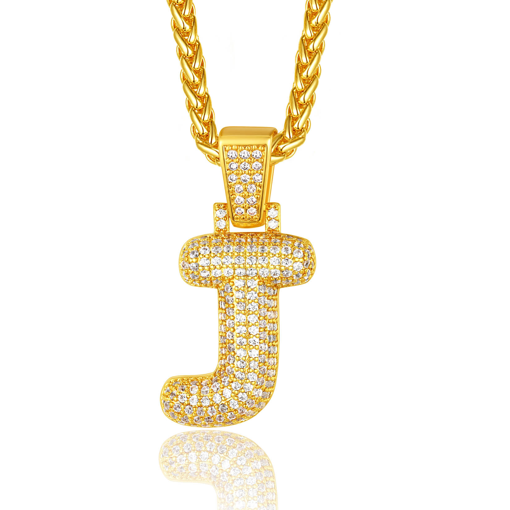 Custom Bubble Initial Necklace with Letter