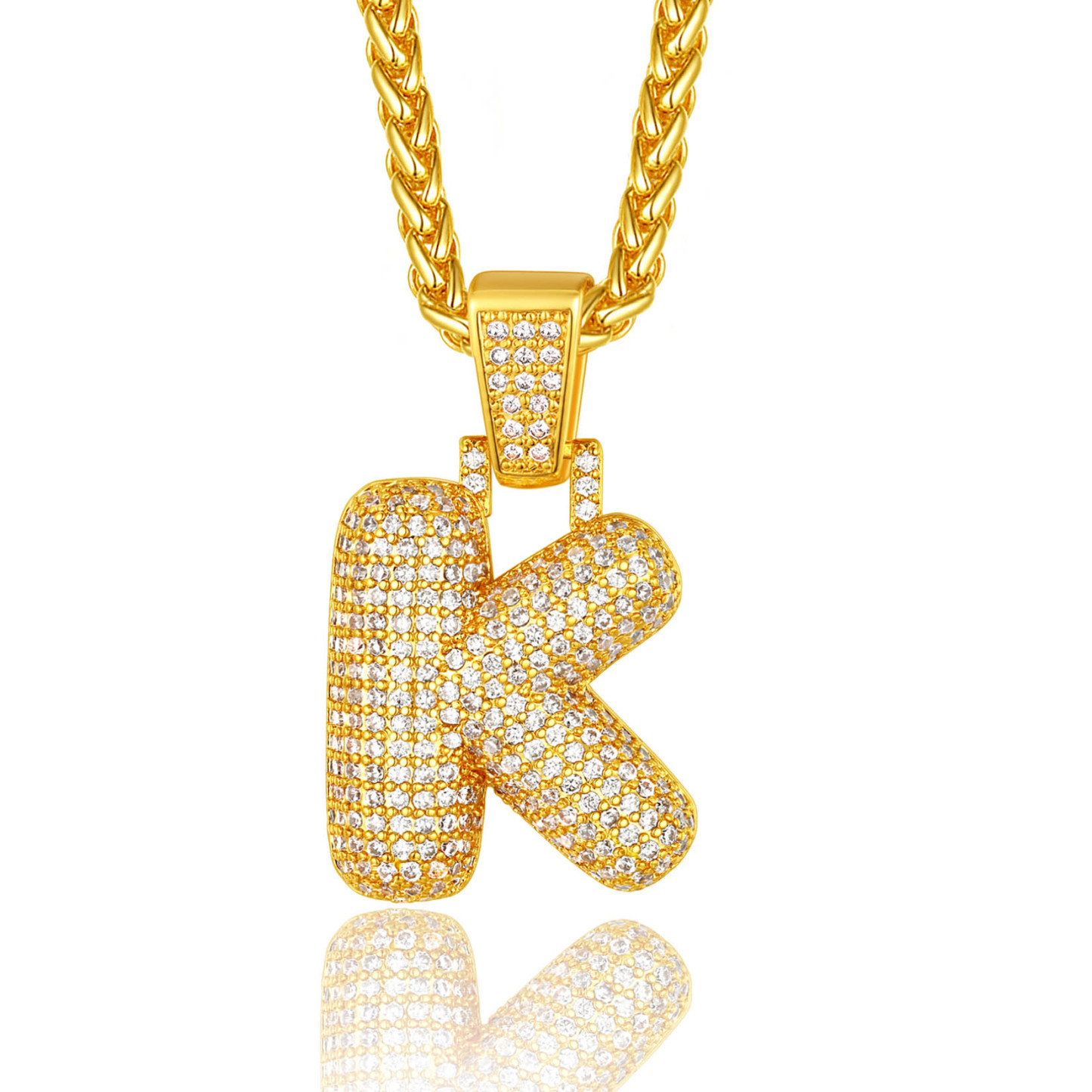 Custom Bubble Initial Necklace with Letter