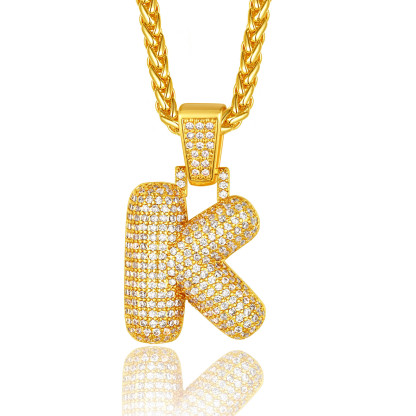 Custom Bubble Initial Necklace with Letter