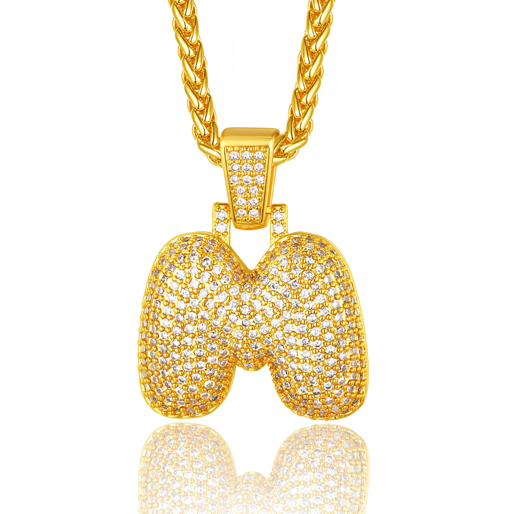 Custom Bubble Initial Necklace with Letter