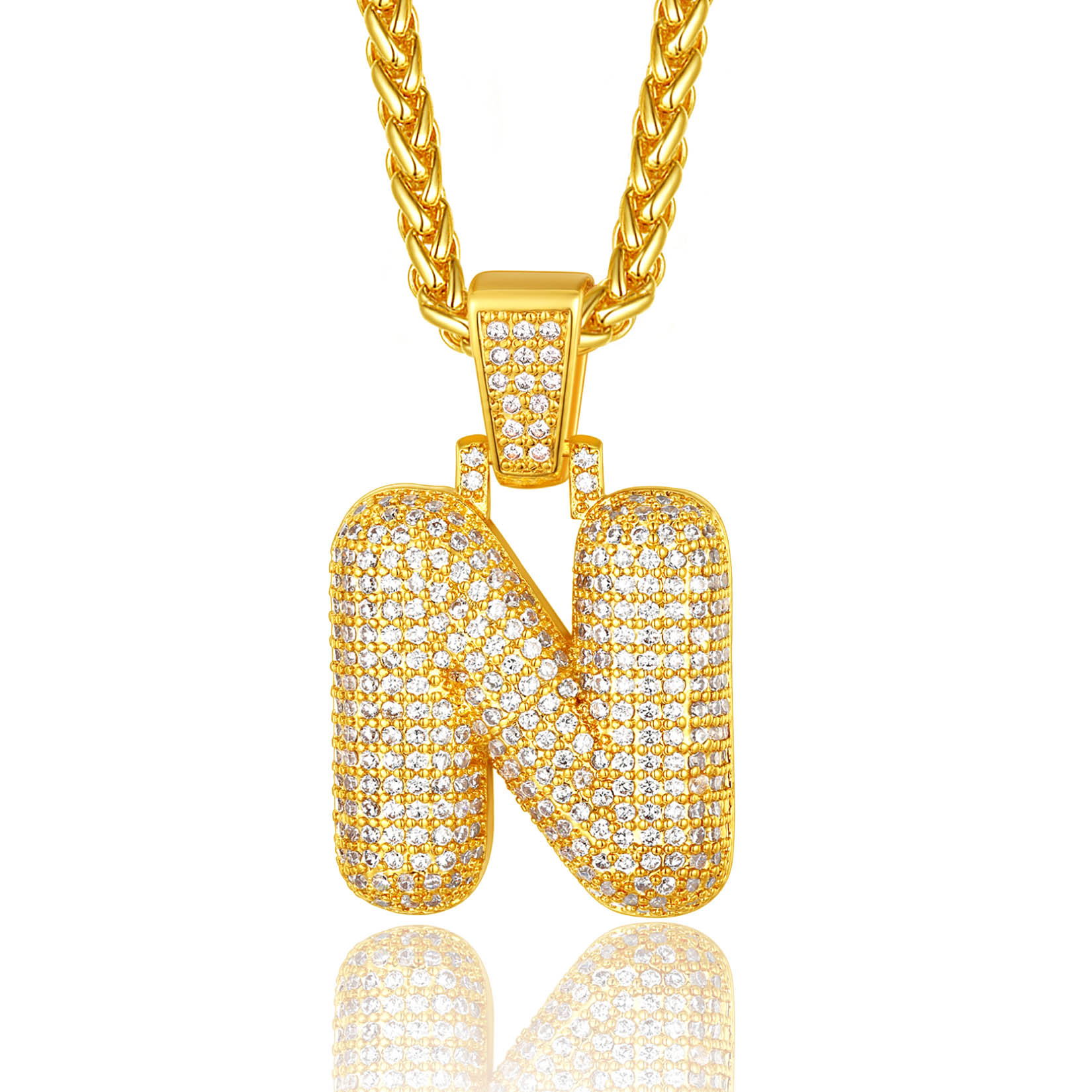 Custom Bubble Initial Necklace with Letter