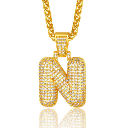 Custom Bubble Initial Necklace with Letter