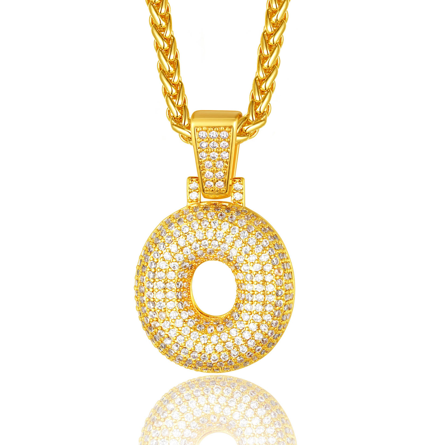 Custom Bubble Initial Necklace with Letter