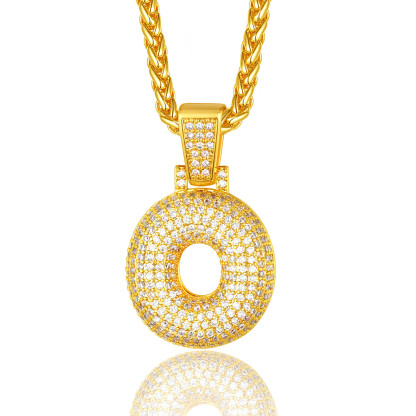 Custom Bubble Initial Necklace with Letter