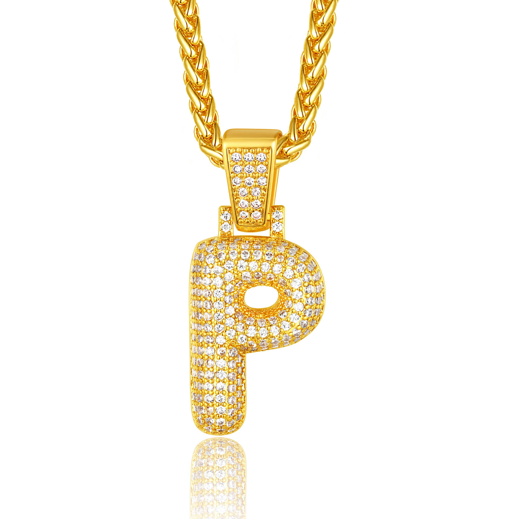 Custom Bubble Initial Necklace with Letter