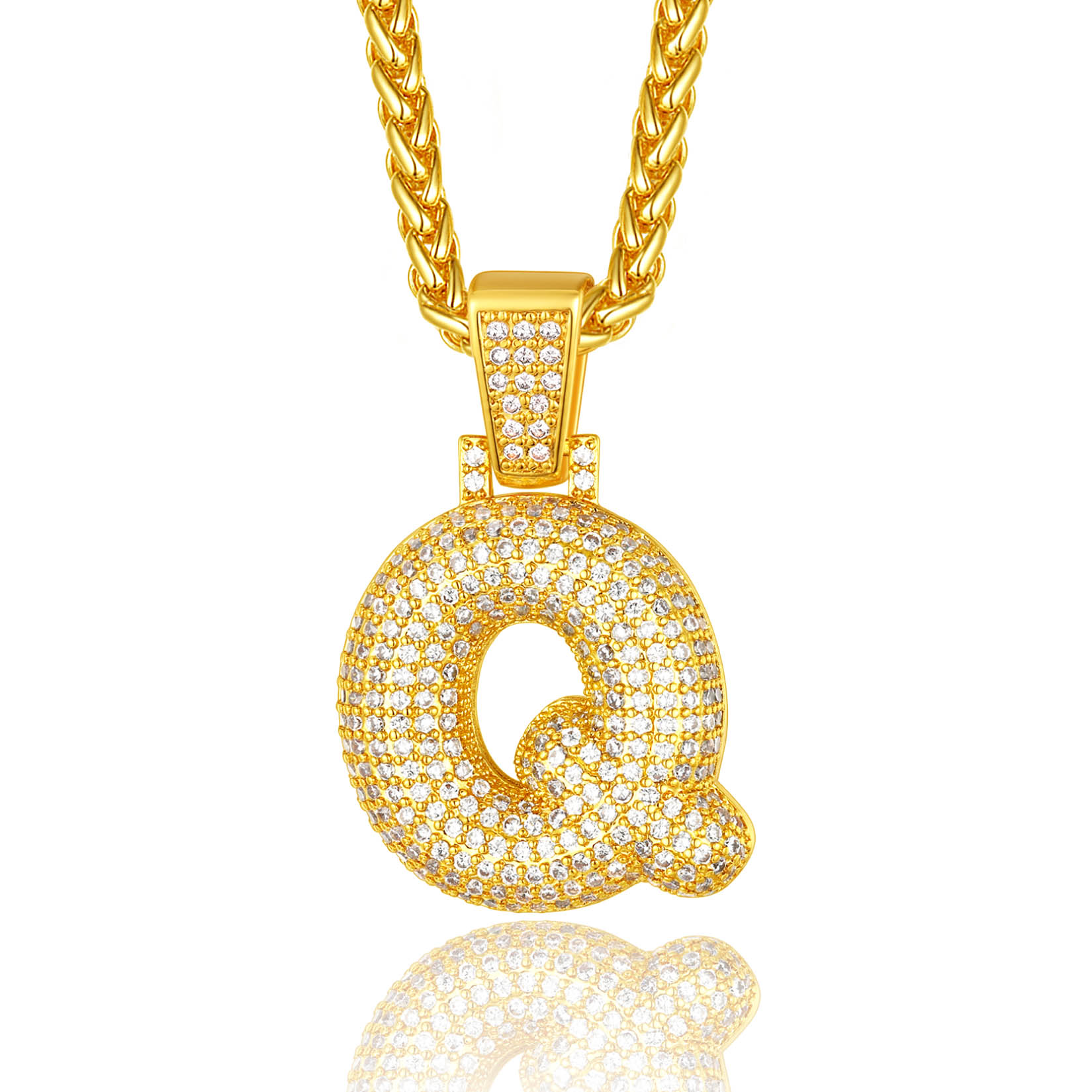 Custom Bubble Initial Necklace with Letter