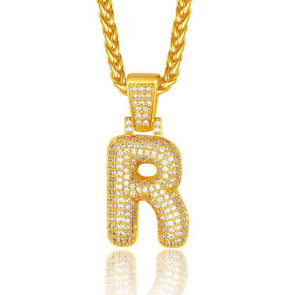 Custom Bubble Initial Necklace with Letter