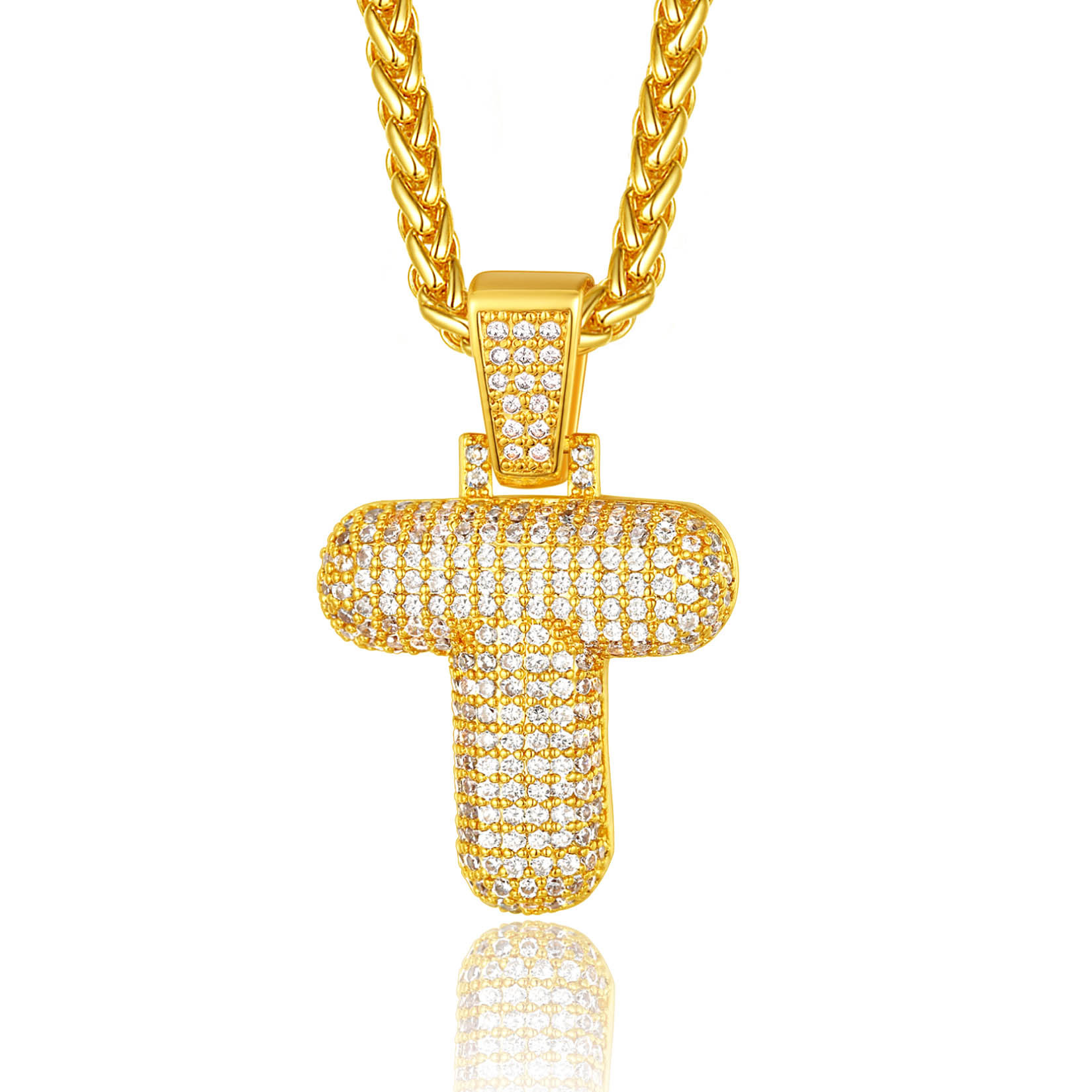 Custom Bubble Initial Necklace with Letter