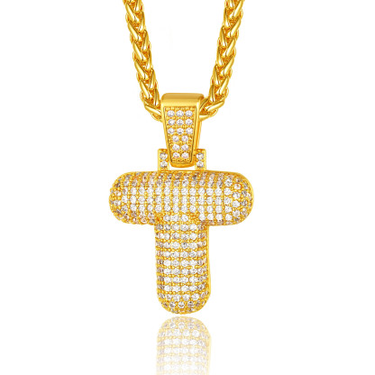 Custom Bubble Initial Necklace with Letter