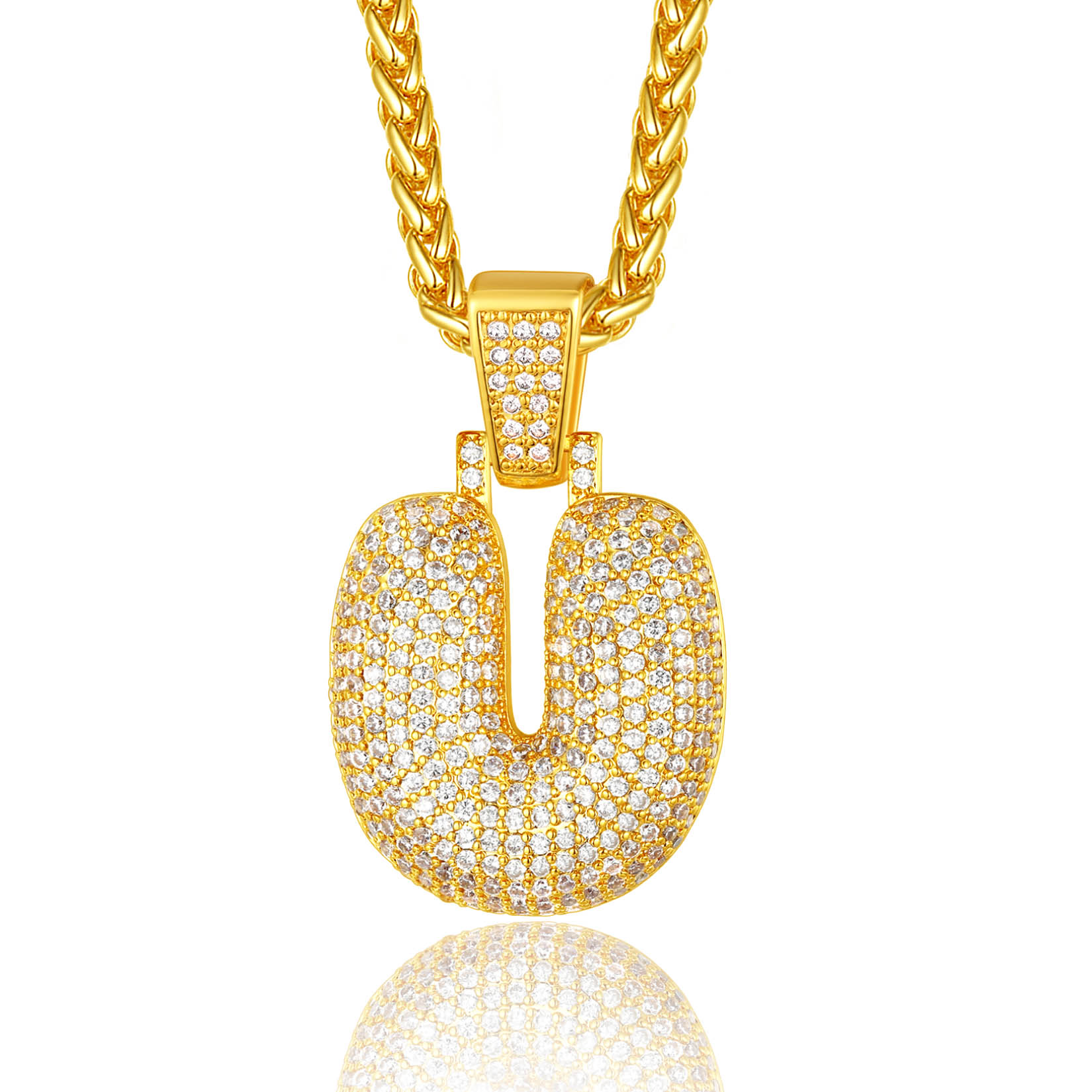 Custom Bubble Initial Necklace with Letter