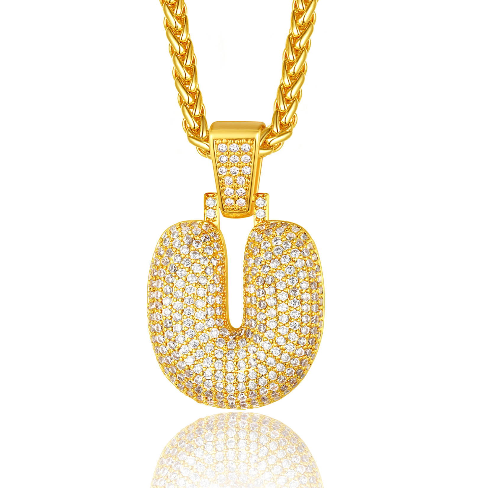 Custom Bubble Initial Necklace with Letter