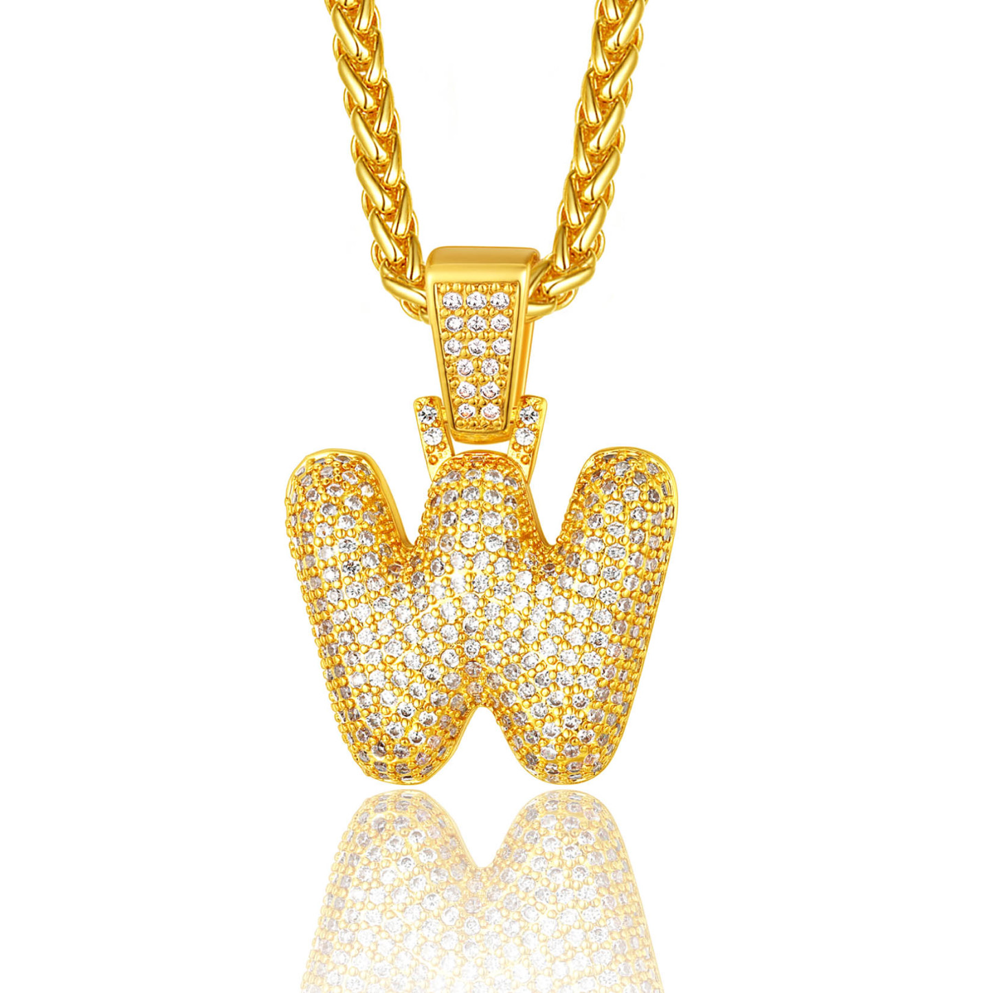 Custom Bubble Initial Necklace with Letter