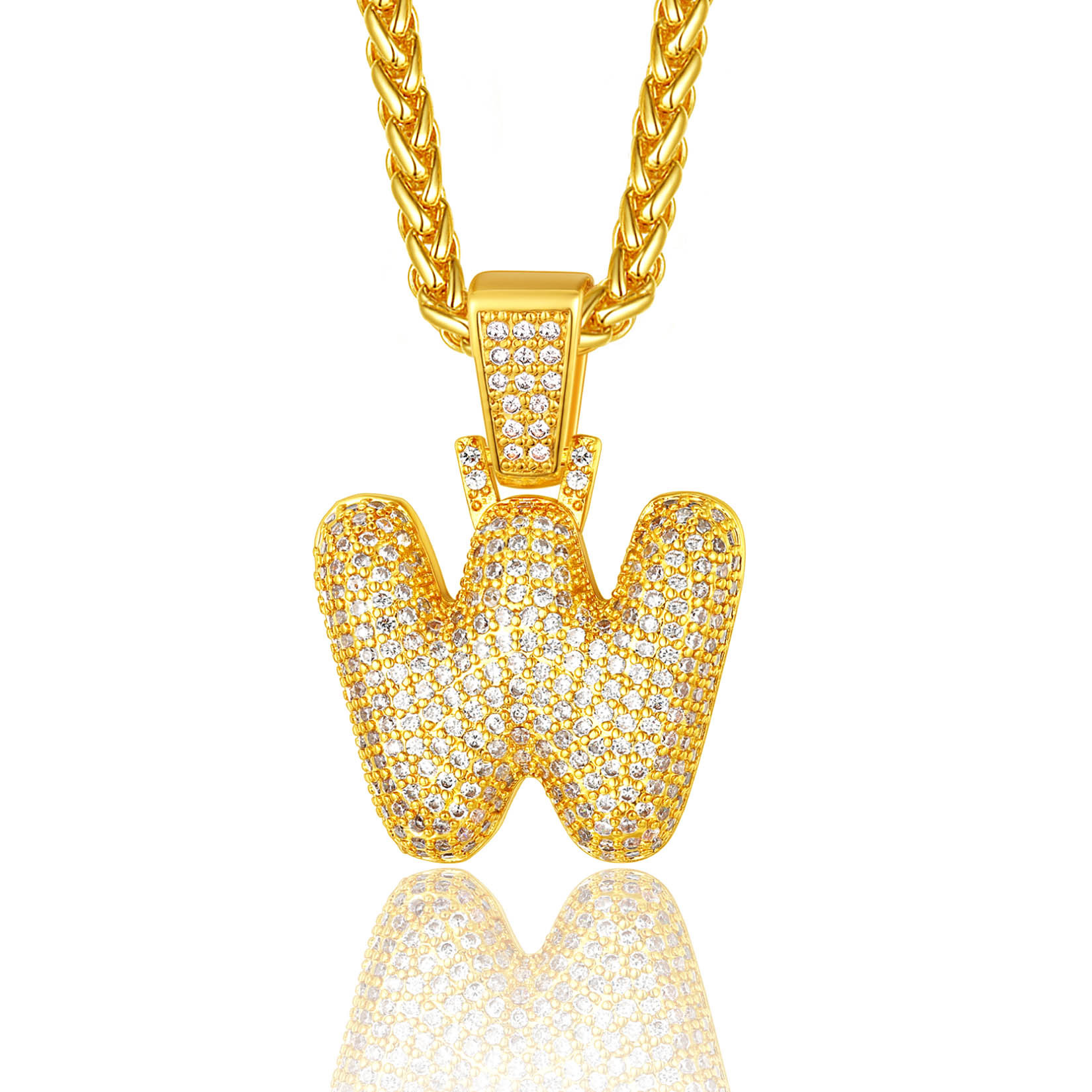 Custom Bubble Initial Necklace with Letter