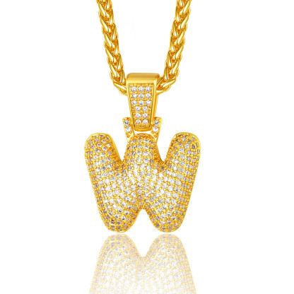 Custom Bubble Initial Necklace with Letter