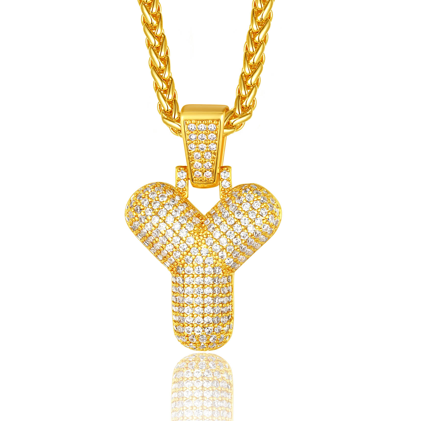 Custom Bubble Initial Necklace with Letter