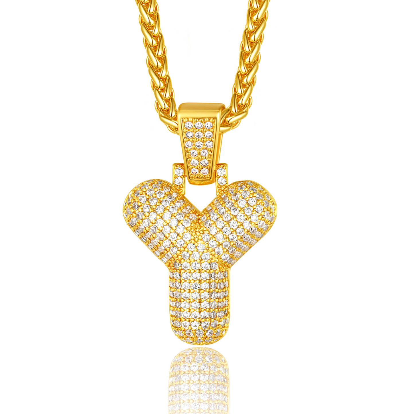 Custom Bubble Initial Necklace with Letter