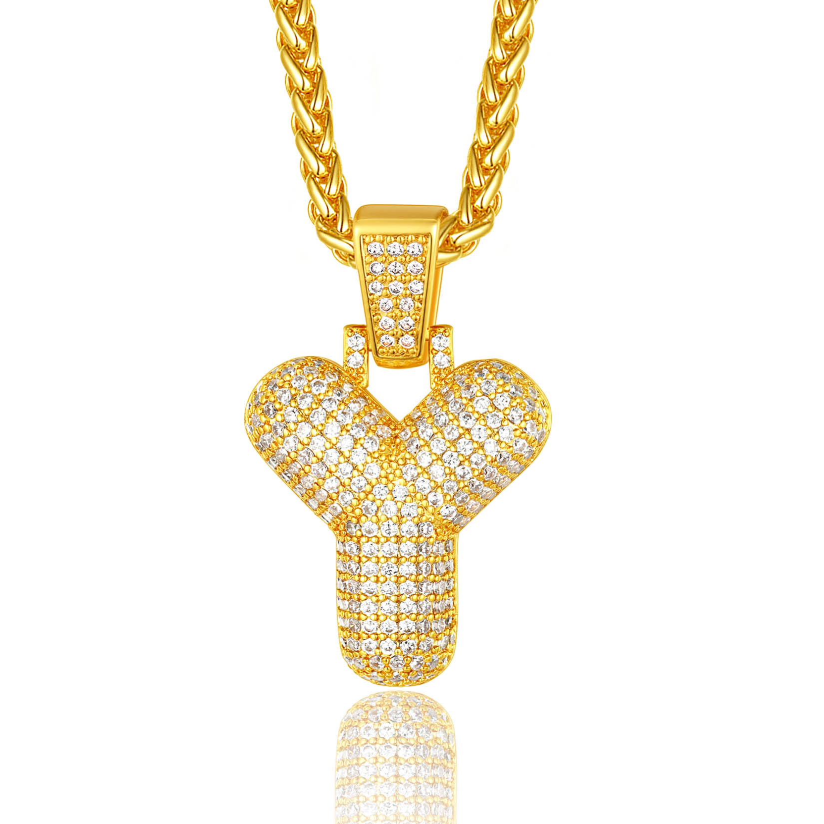 Custom Bubble Initial Necklace with Letter