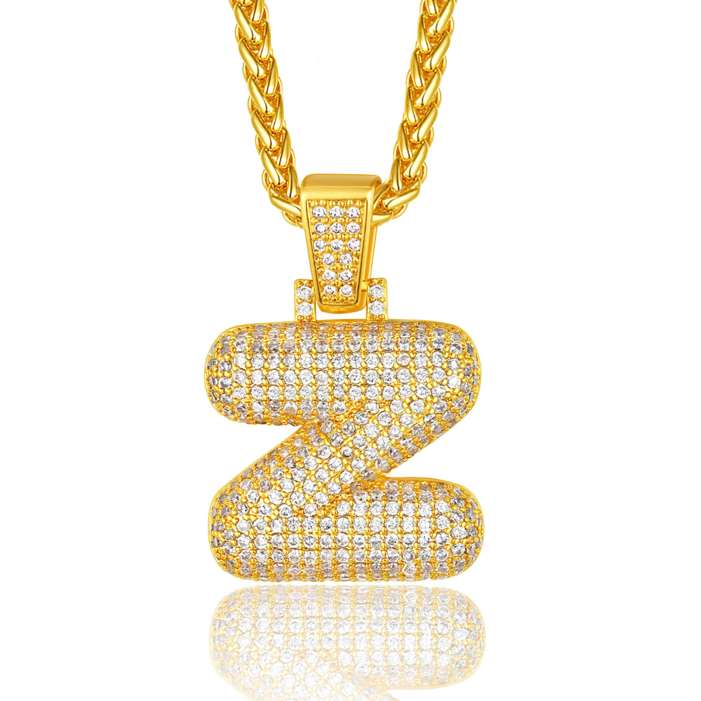 Custom Bubble Initial Necklace with Letter