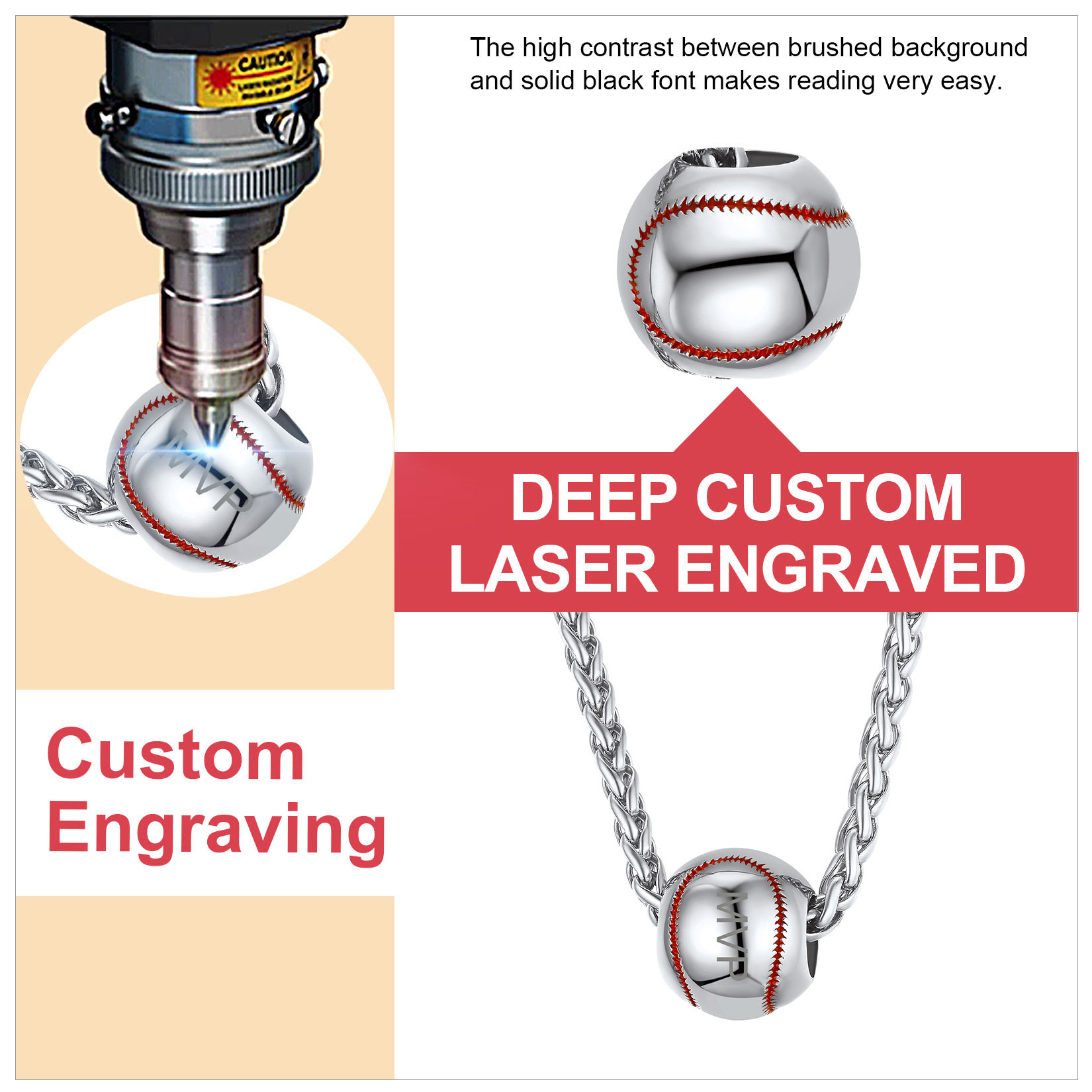  Customized Baseball Necklace Sports Pendant