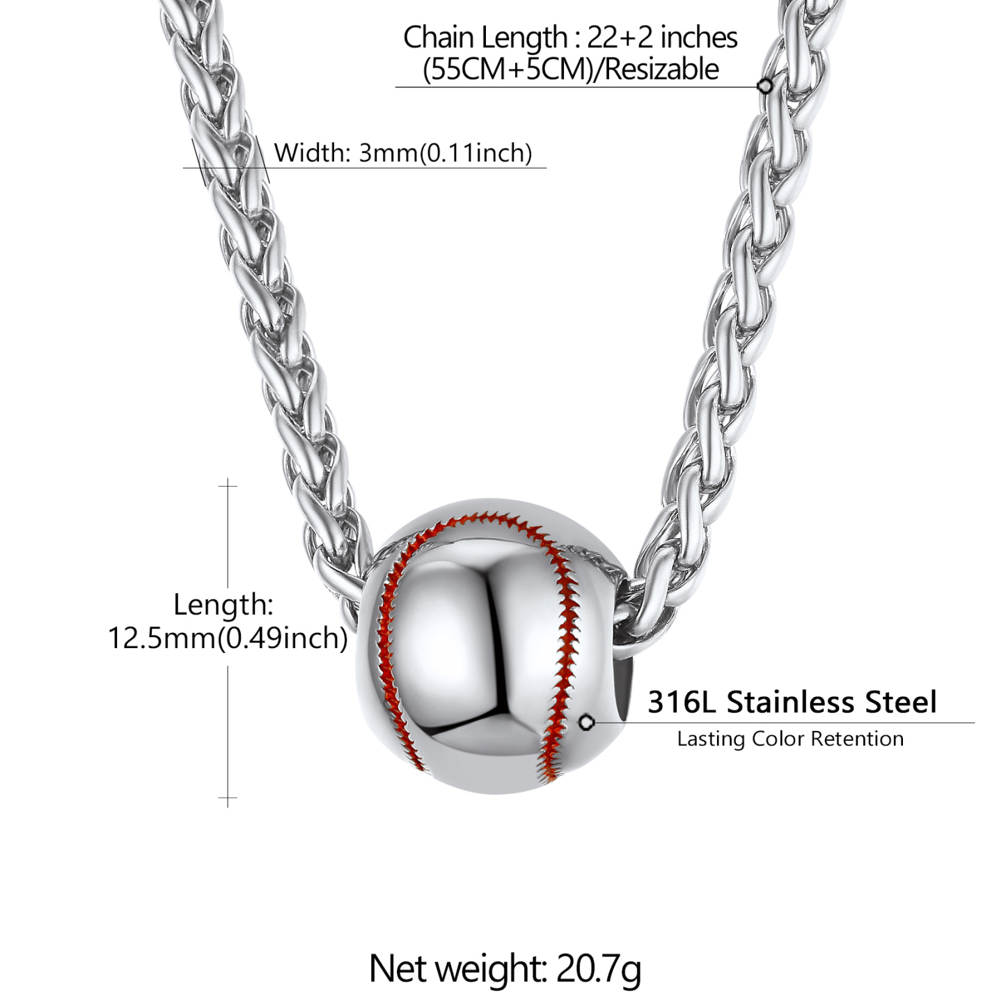  Customized Baseball Necklace Sports Pendant