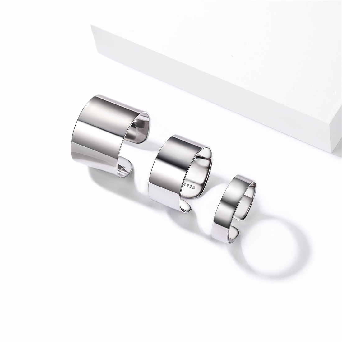 Sterling Silver Engagement Band Engraved Adjustable Cuff Ring collection