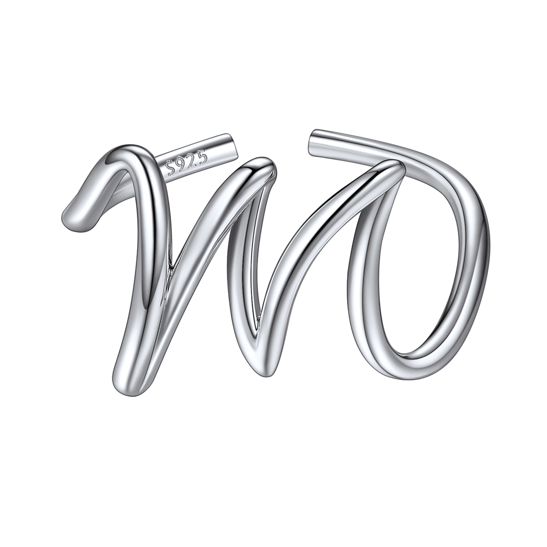 Sterling Silver Statement Initial Adjustable Letter Ring