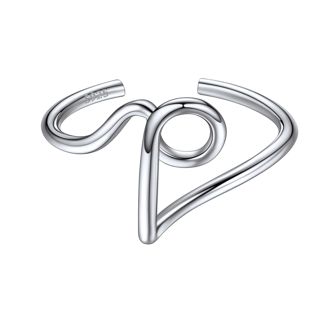 Sterling Silver Statement Initial Adjustable Letter Ring