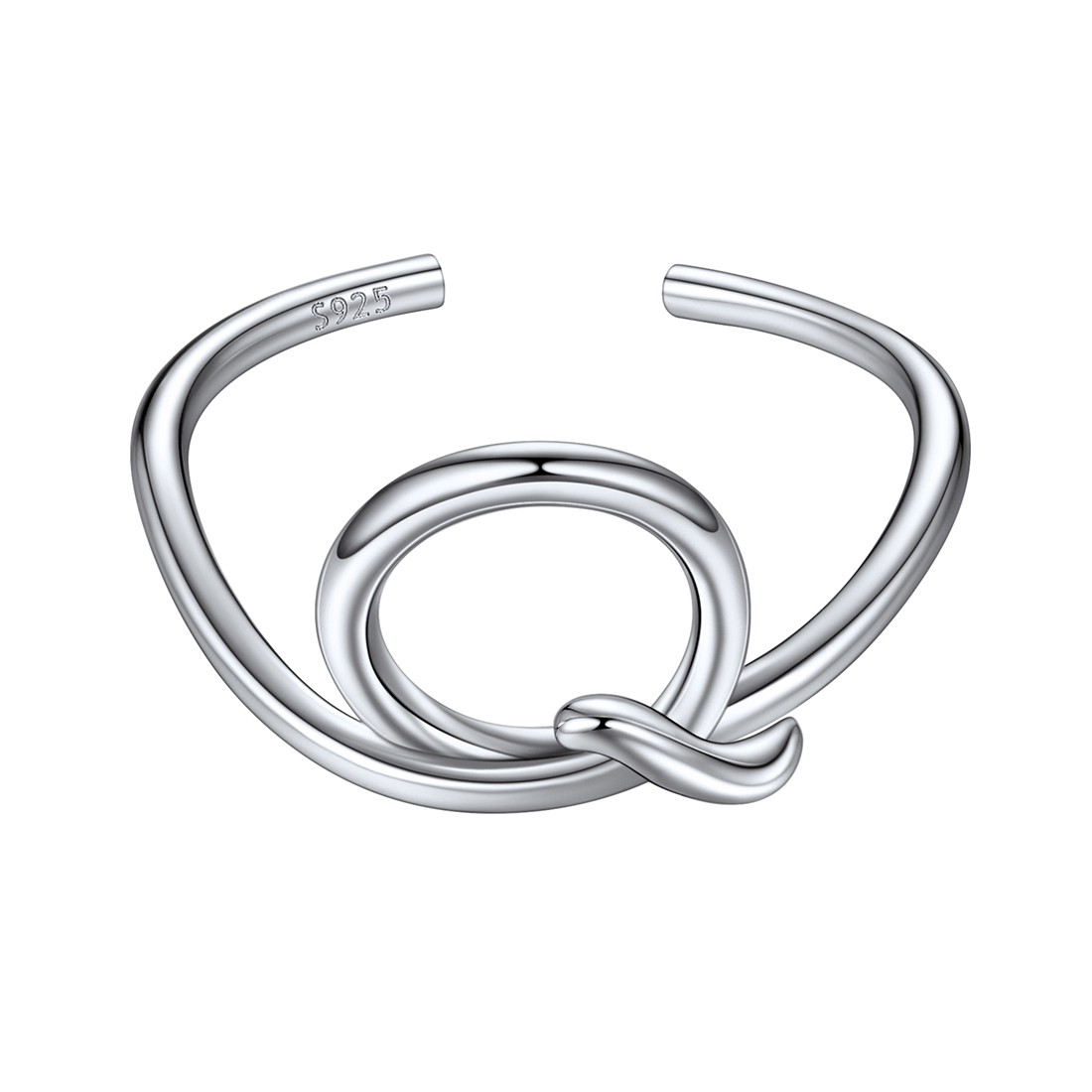 Sterling Silver Statement Initial Adjustable Letter Ring