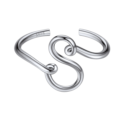 Sterling Silver Statement Initial Adjustable Letter Ring