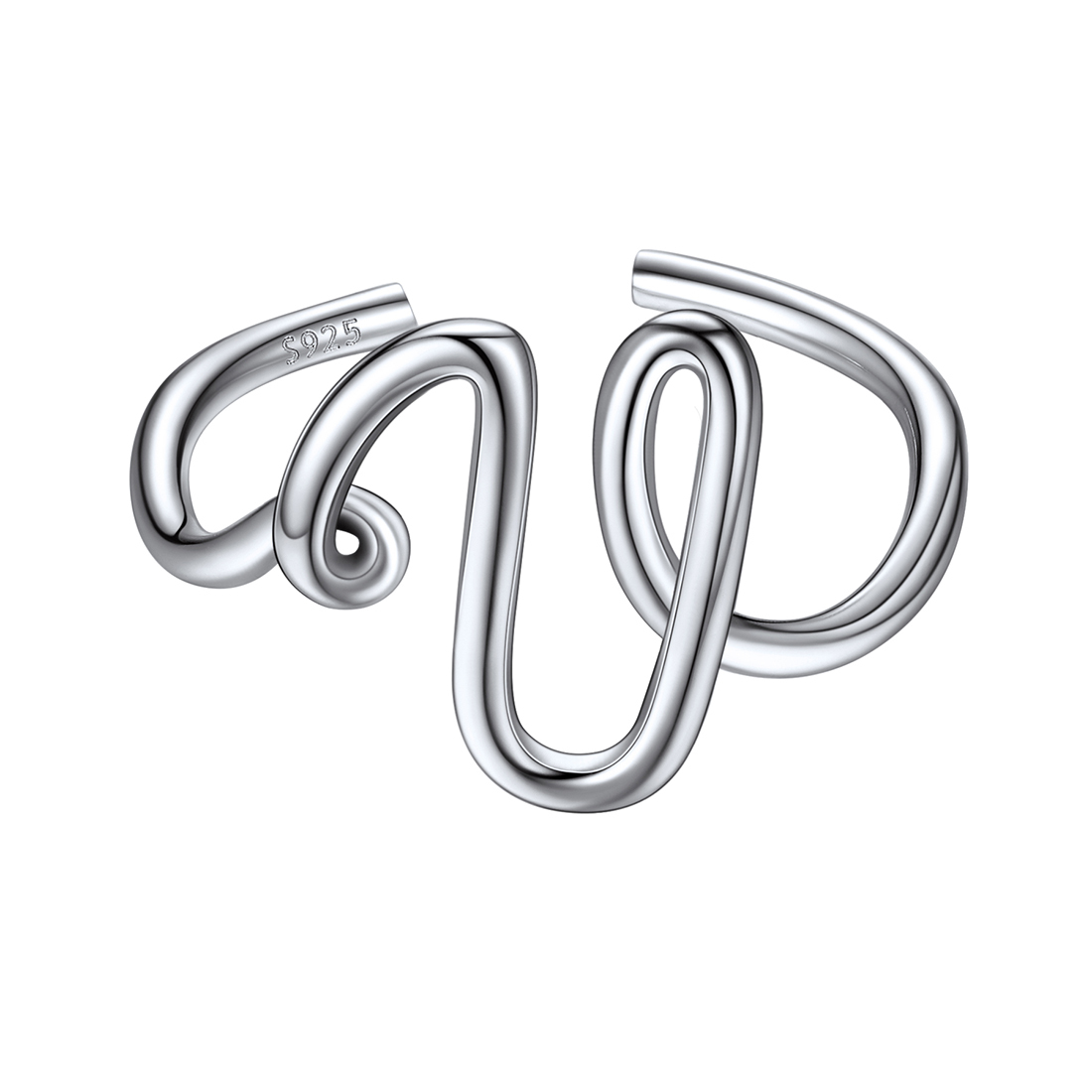 Sterling Silver Statement Initial Adjustable Letter Ring