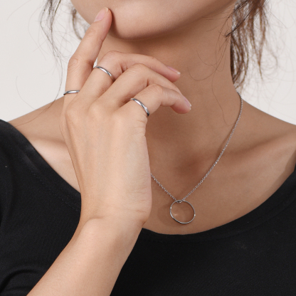 Personalized Sterling Silver Band Ring for Women Model Silver