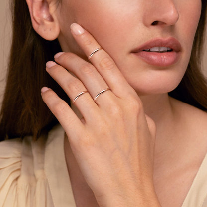 Personalized Sterling Silver Band Ring for Women Model Rose Gold