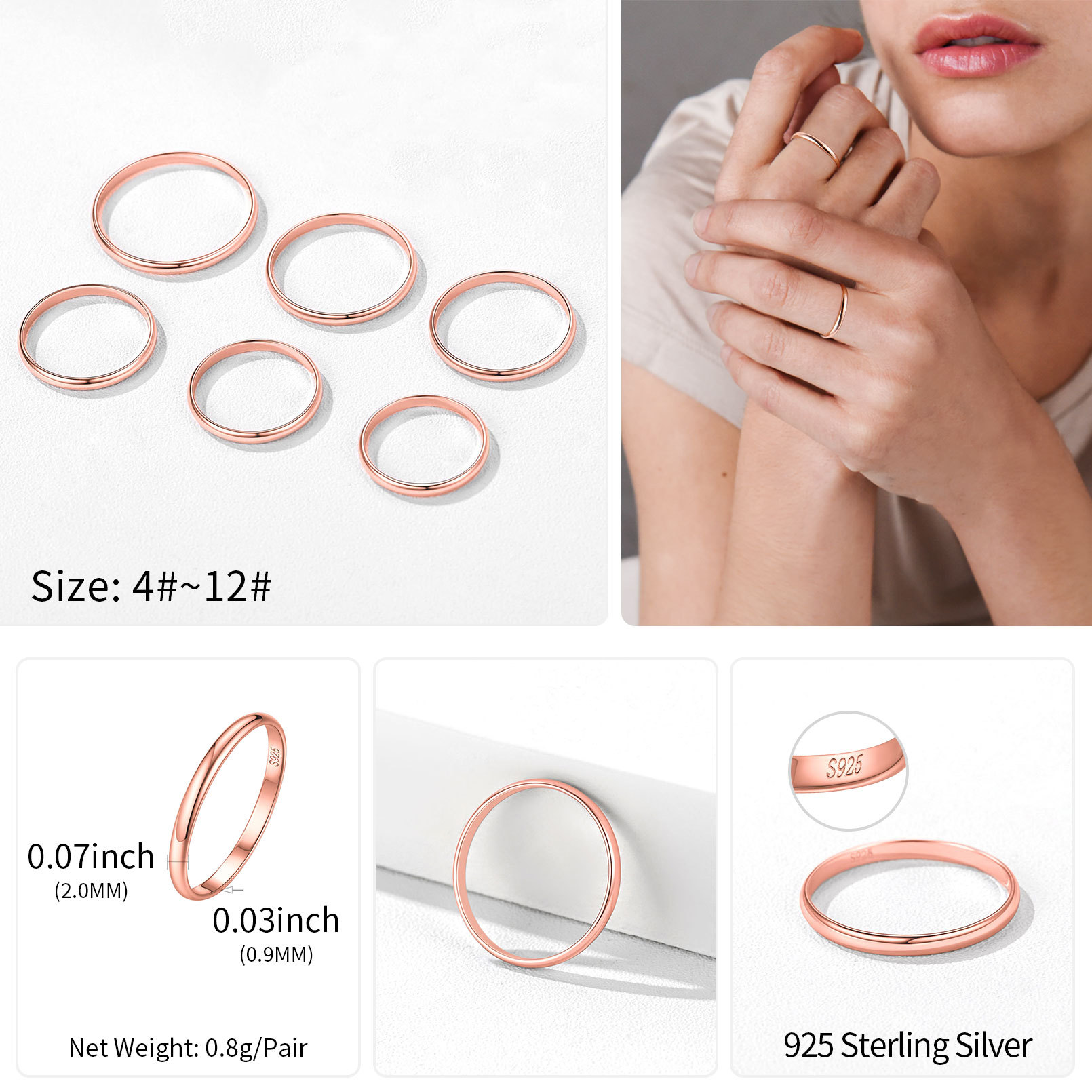 Personalized Sterling Silver Band Ring for Couple