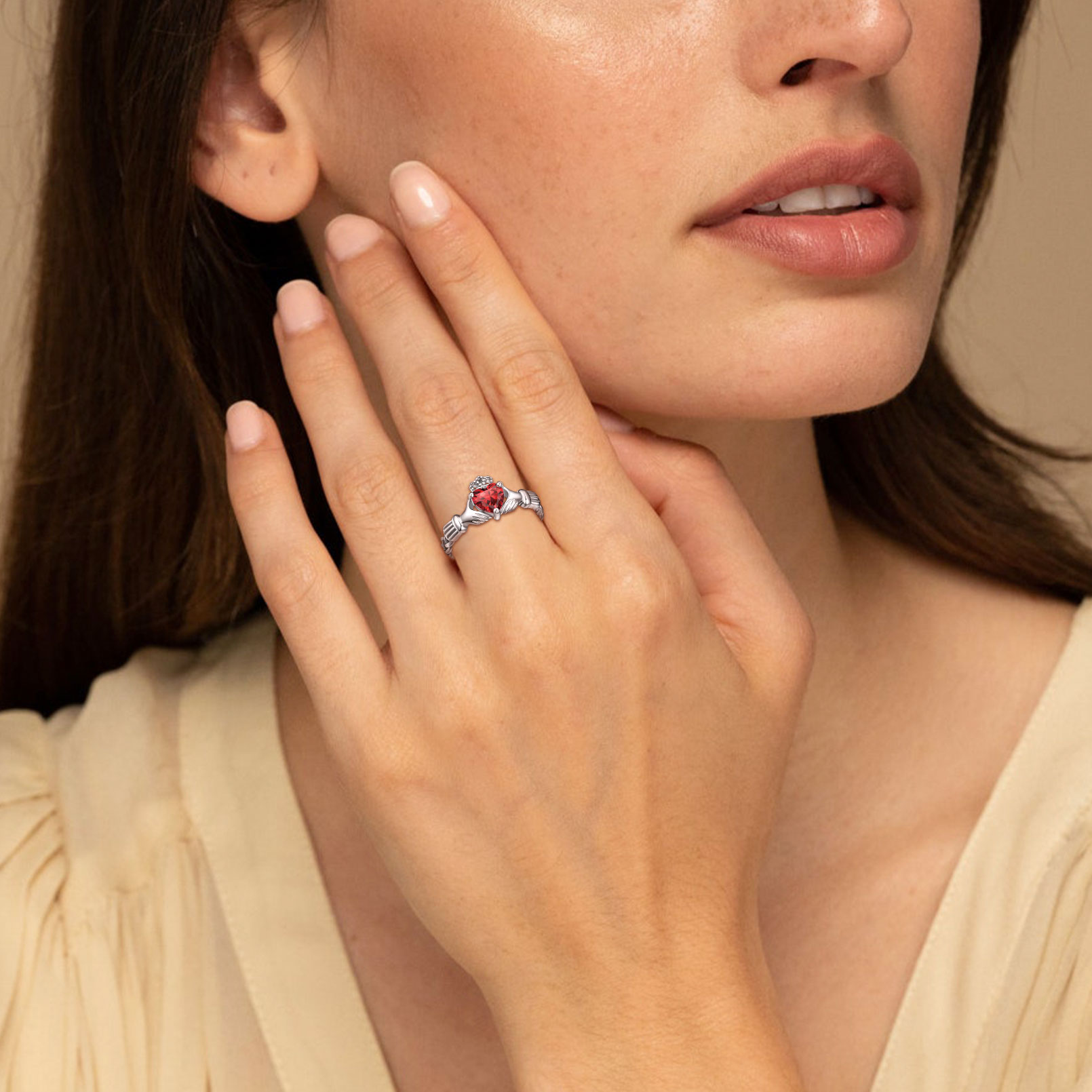  Adjustable Sterling Silver Birthstone Ring model