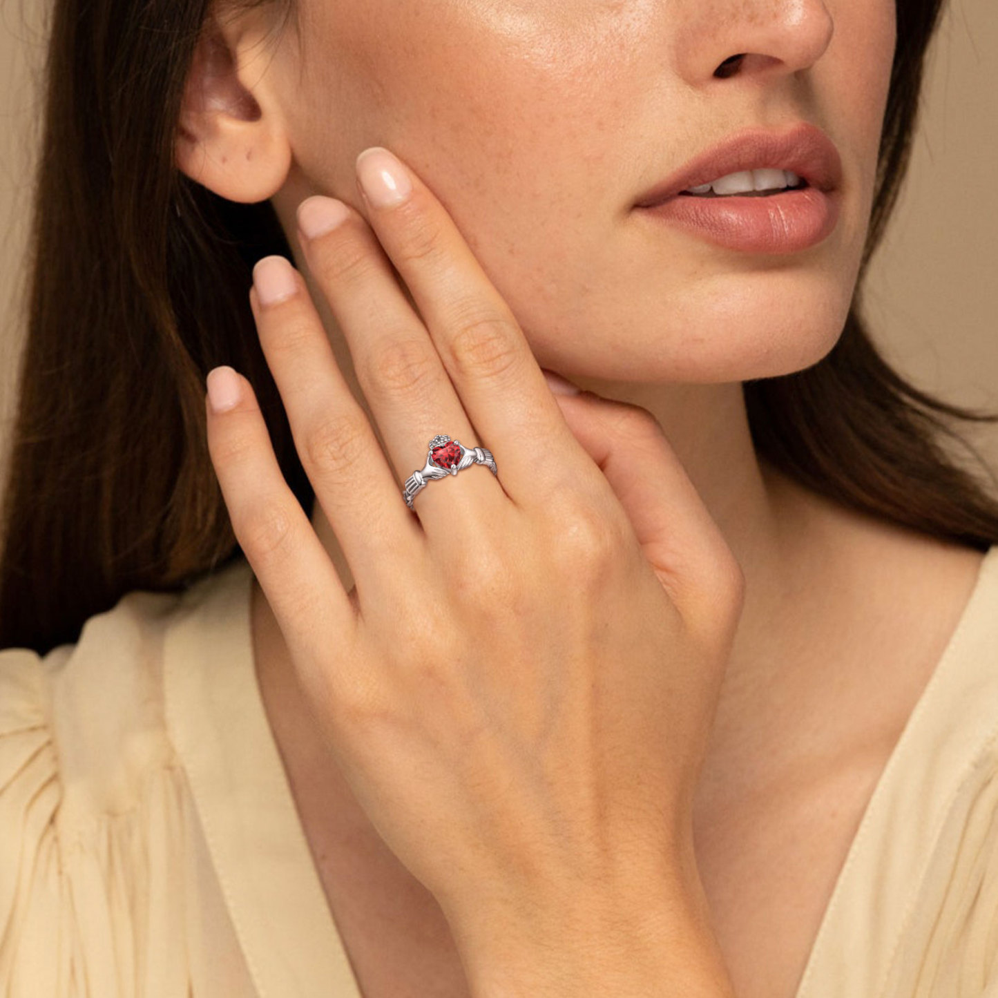  Adjustable Sterling Silver Birthstone Ring model